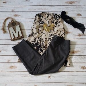 Maurices wide waist black capris